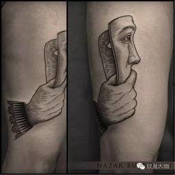 面具欧美风纹身图片,面具图案的独特魅力